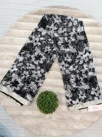 Silver Chiffon Pure Chiffon Black & White Digital Printed Saree