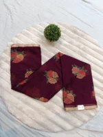 CHINON IVORY SAREE BURGUNDY - MADHU CREATION