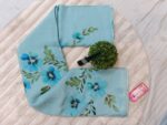 Chinon Brush Saree Blue - Madhu Creation