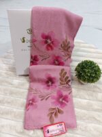 Chinon Brush Saree Pink - Madhu Creation - Image 3