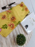 Chinon Brush Saree Yellow - Madhu Creation - Image 2