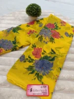 AURA CFN PRINT PURE CHIFFON FLORAL PRINTED SAREE YELLOW - Image 2