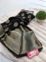 CHANCHAL DYED Pure Chiffon Banarasi-Style Weaved Saree with Rich Palla Design Black