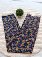 CHINON IVORY SAREE FLOWER PRINT BLUE - MADHU CREATION - Image 2